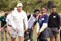5/6/25 PGA Pros Alex Noren and Gary Woodland golf clinic with students at Cobbs Creek